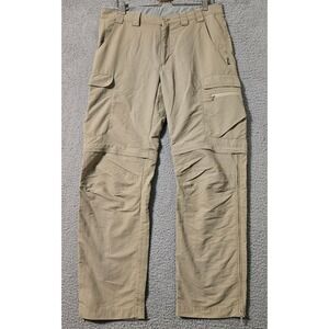 K-Way Convertible Cargo Hiking Pants Mens 34 x 31 Khaki UPF 40 Quick Dry Utility